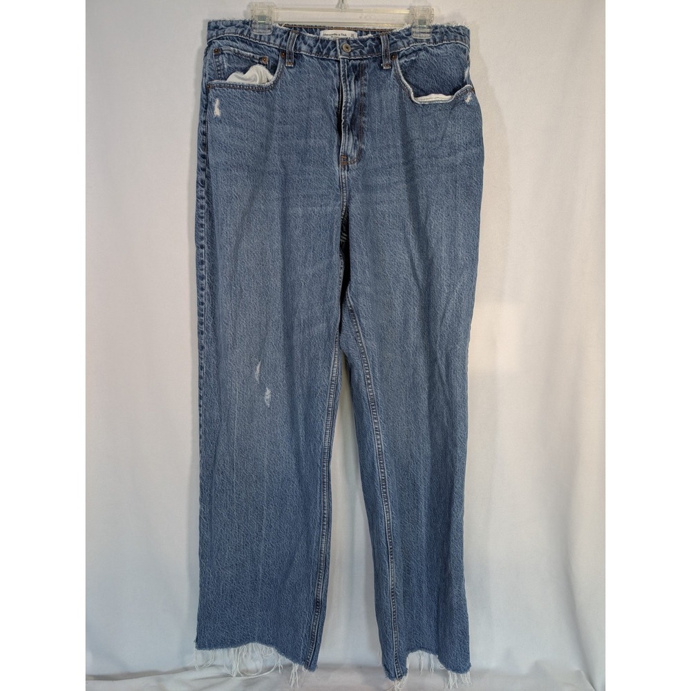 Abercrombie Fitch 32 Women The Loose High Rise Curve Love Denim Jeans Blue